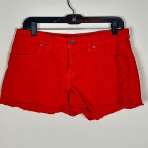 Madewell Red Cutoff Jean Shorts Size 29